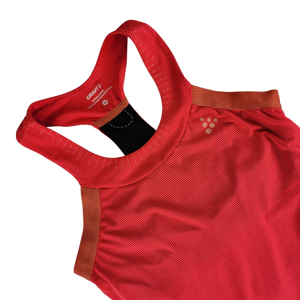 Craft Cycling Jersey Womens Medium Pink Coral Bike Top Rear Pocket Reflective